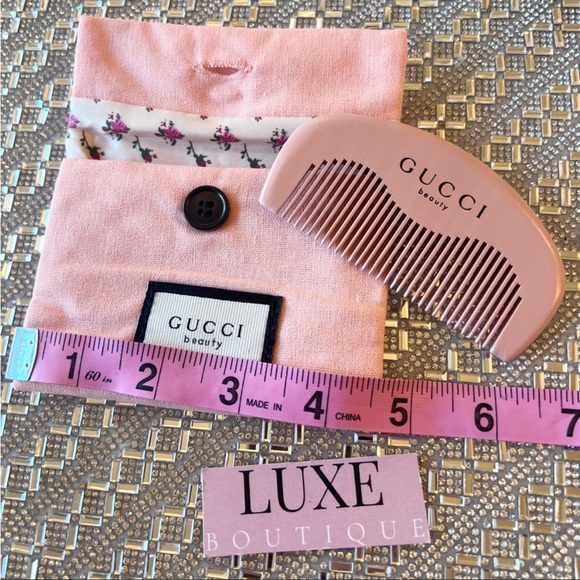 💎 GUCCI Beauty Pink Hair Comb + Travel Pouch Floral NEW Gift Glam Luxe - Picture 5 of 7